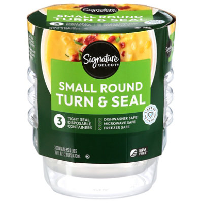 Signature SELECT Containers Storage Tight Seal BPA Free Twist & Store - 3 Count