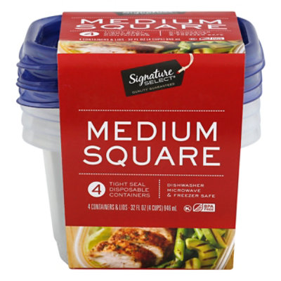 Signature SELECT Containers Storage Medium Square Tight Seal BPA Free - 4 Count - Image 2