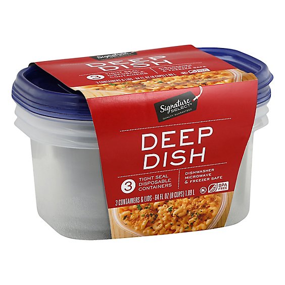 Signature SELECT Containers Storage Tight Seal BPA Free Deep Dish - 3 Count