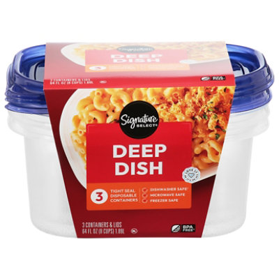 Signature SELECT Containers Storage Tight Seal BPA Free Deep Dish - 3 Count