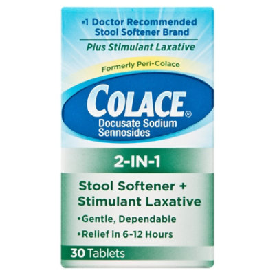 Colace 2 In 1 Stool Softener + Laxative Tablets - 30 Count - Image 3