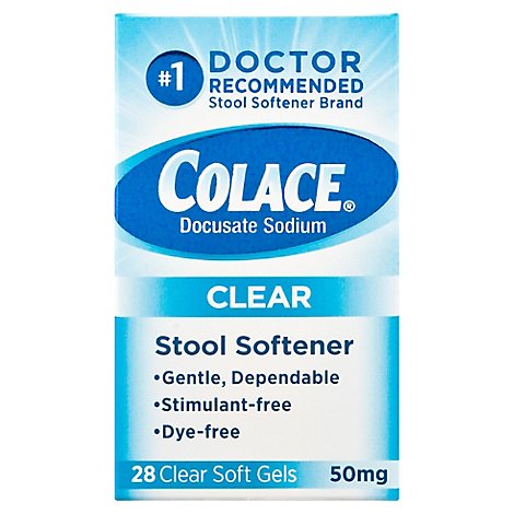 Colace Clear Stool Softner Docusate Sodium Soft Gels - 28 Count