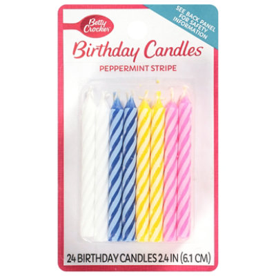 B Crocker Med Stripe Candles - 24 Count - Image 2