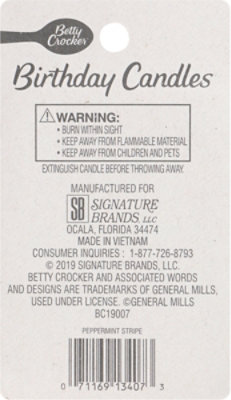 B Crocker Med Stripe Candles - 24 Count - Image 3