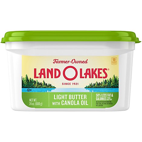 Land O Lakes Light Butter With Canola Oil Tub - 24 Oz