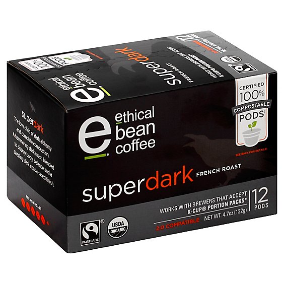 Ethical Superdrk Frnch Rst Coffee Bean - 12 Count