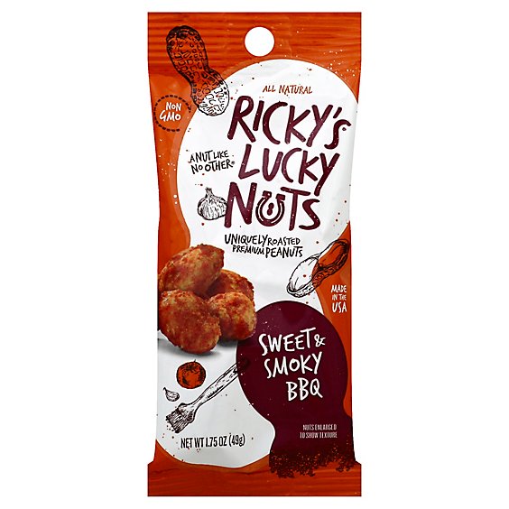 Rickys Lucky Nuts Sweet & Smoky Bbq Peanuts - 1.75 Oz