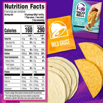 Taco Bell Crunchy & Soft Taco Cravings Kit w/ Soft Tortillas - 6 - 12.9 Oz - Image 5