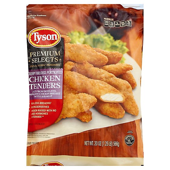 Tyson Premium Selects Crispy Breaded Portioned Chicken Tenders - 20 Oz