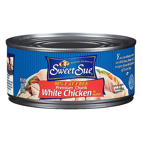 Sweet Sue Premium White Chicken Chunk in Water 98% Fat Free - 10 Oz