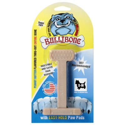 Bullibone Dog Chew Nylon Oral Care Bone Peanut Butter Small - Each - Image 2