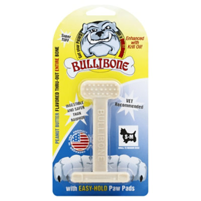 Bullibone Dog Chew Nylon Oral Care Bone Peanut Butter Small Each jewelosco