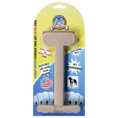 Bullibone Dog Chew Nylon Oral Care Bone Peanut Butter Extra Large - Each - Image 2