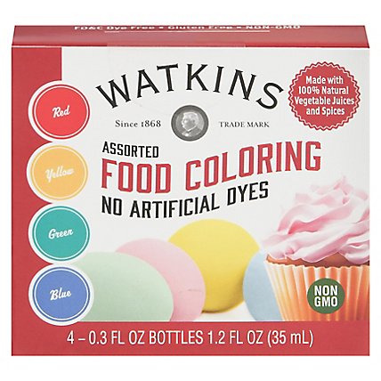 Jr Watkins Food Coloring Asstd 4 Pk - 1.2 Fl. Oz. - Image 3