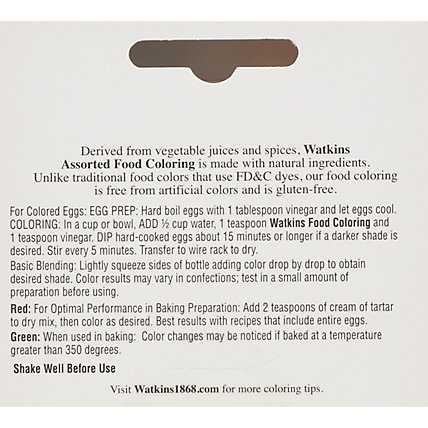 Jr Watkins Food Coloring Asstd 4 Pk - 1.2 Fl. Oz. - Image 5