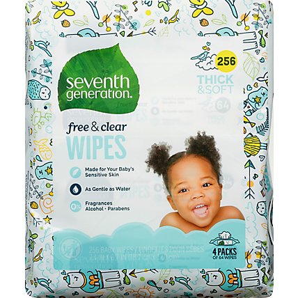 Seventh Generation Baby Wipes Thick & Strong Free & Clear Refill - 256 Count - Image 2
