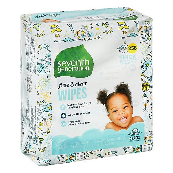Seventh Generation Baby Wipes Thick & Strong Free & Clear Refill - 256 Count