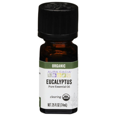 Aura Cacia Essential Oil Organic Eucalyptus - 0.25 Oz - Image 1