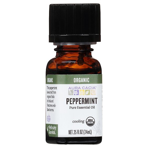 Aura Cacia Essential Oil Organic Peppermint - 0.25 Oz