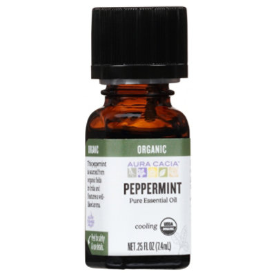 Aura Cacia Essential Oil Organic Peppermint - 0.25 Oz - Image 1