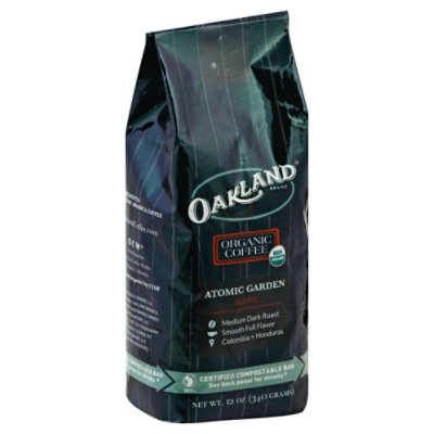  Oakland Brand Organic Coffee Atomic Garden Blend Whole Bean Coffee - 12 Oz 