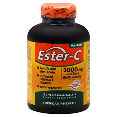 Ester-C Tablets Vegetarian 1000 mg with Citrus Bioflavonoids - 180 Count - Image 1