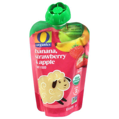 O Organics Organic Baby Food Stage 2 Banana Strawberry & Apple - 4 Oz - Image 2