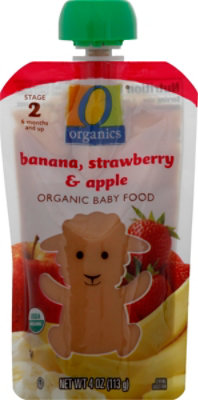 O Organics Organic Baby Food Stage 2 Banana Strawberry & Apple - 4 Oz - Image 1