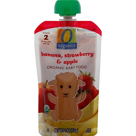 O Organics Organic Baby Food Stage 2 Banana Strawberry & Apple - 4 Oz