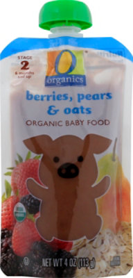 O Organics Organic Baby Food Stage 2 Berries Pear & Oats - 4 Oz - Image 2