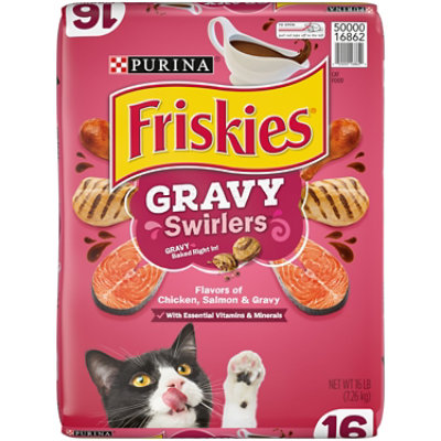 Friskies Cat Food Dry Gravy Swirlers Gravy Chicken Salmon 16