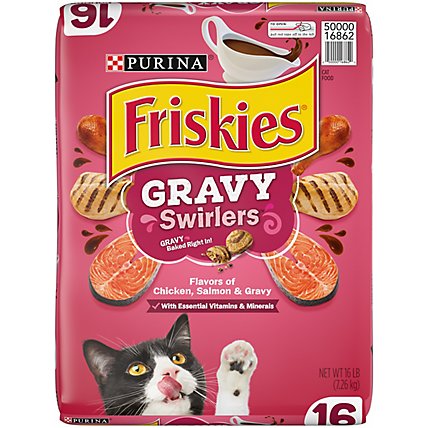 Friskies Cat Food Dry Gravy Swirlers Gravy Chicken & Salmon - 16 Lb - Image 1