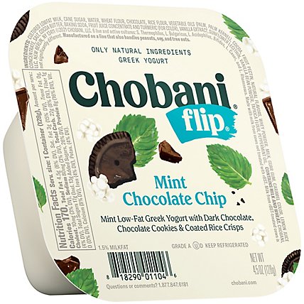 Chobani Flip Low-Fat Greek Yogurt Mint Chocolate Chip - 4.5 Oz - Image 2