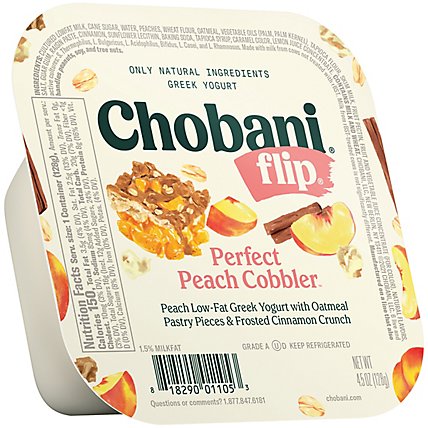 Chobani Flip Low-Fat Greek Yogurt Perfect Peach Cobbler - 4.5 Oz - Image 2