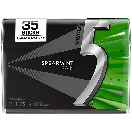 5 Gum Spearmint Rain Sugarfree Gum Single Pack 35 Stick - Image 2