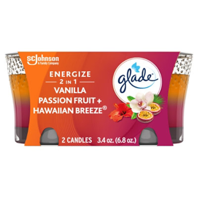 Glade Hawaiian Breeze And Vanilla Passion Fruit 2 In 1 Jar Candle Air Freshener - 2-3.4 Oz - Image 2