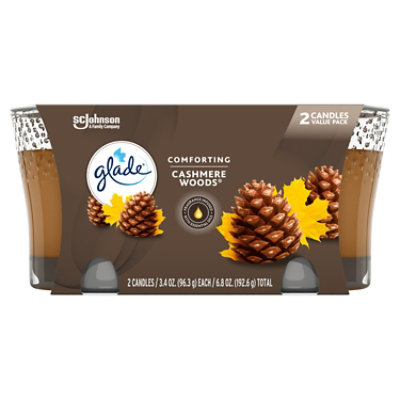 Glade Jar Candle Air Freshener Cashmere Woods 2 candles 6.8 oz