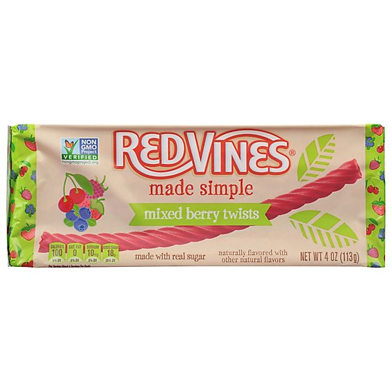 Red Vines Made Simple Twists Non GMO Candy Mixed Berry Tray - 4 Oz