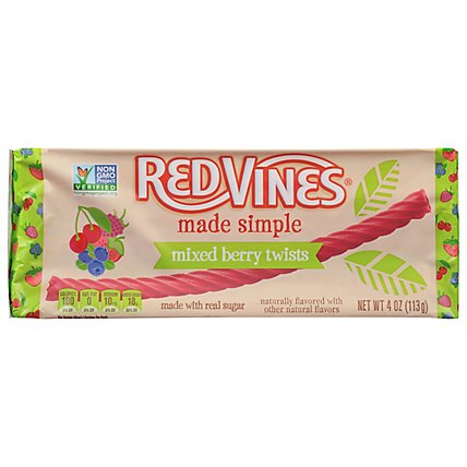 Red Vines Made Simple Twists Non GMO Candy Mixed Berry Tray - 4 Oz - Image 1