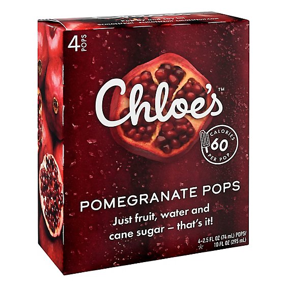 Chloes Pops Pomegranate - 4-2.5 Fl. Oz.