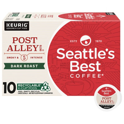 Seattles Best Coffee Ground K Cup Pods Dark Roast Post Alley Blend 10 Count - 3.5 Oz