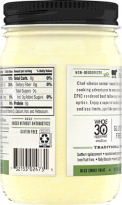 Epic Cooking Fat Grass Fed Beef Tallow - 11 Oz - Image 5