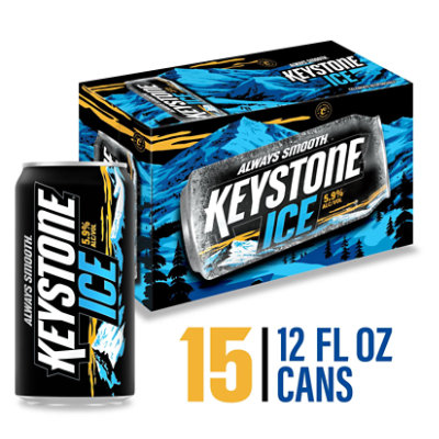 Keystone Ice Beer American Style Ice Lager 5.9% ABV Cans - 15-12 Fl. Oz. - Image 1