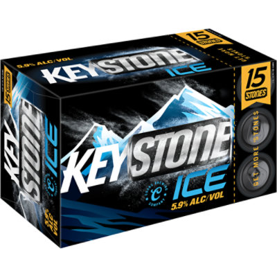 Keystone Ice Beer American Style Ice Lager 5.9% ABV Cans - 15-12 Fl. Oz.