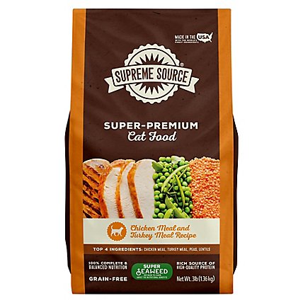Supreme Source Cat Food Grain Free Cat Food Chicken Meal & Turkey - 3 Lb - Image 1