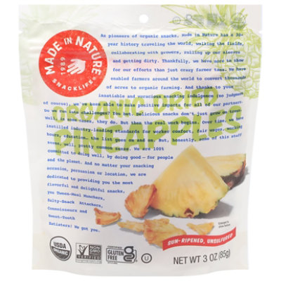 Made In Nature Pineapple Pieces Organic - 3 Oz - Image 3