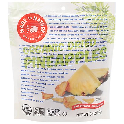 Made In Nature Pineapple Pieces Organic - 3 Oz - Image 2