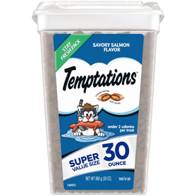 Temptations Treats for Cat Savory Salmon Flavor Tub - 30 Oz