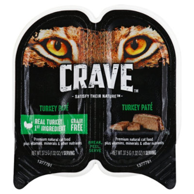 CRAVE Cat Food Adult Wet Grain Free High Protein Turkey Pate Twin Pack Tray 2.6 Oz jewelosco