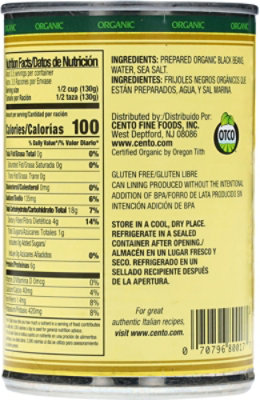 CENTO Organic Beans Low Sodium Black - 15.5 Oz - Image 5
